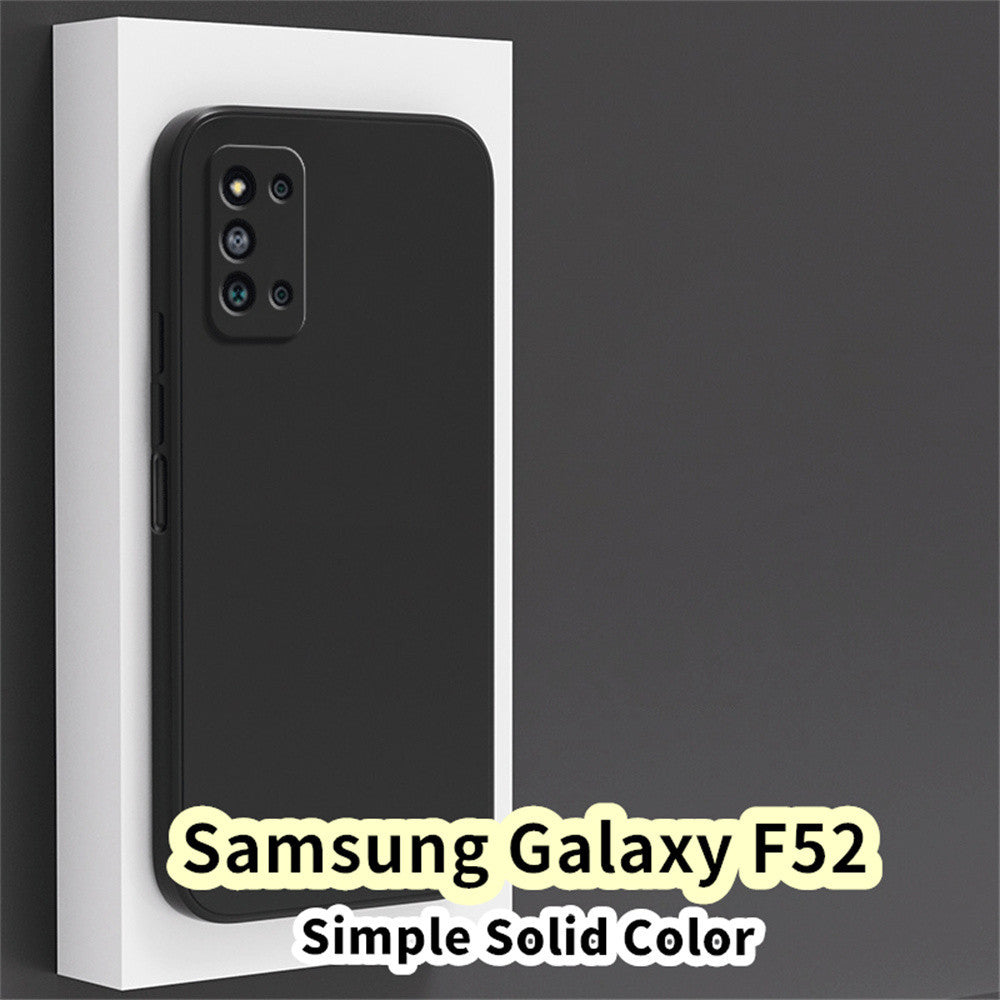 For Samsung Galaxy F52 Cover Drop and wear resistant Silicone Full Case Classic Simple Solid Color Phone Case Cover