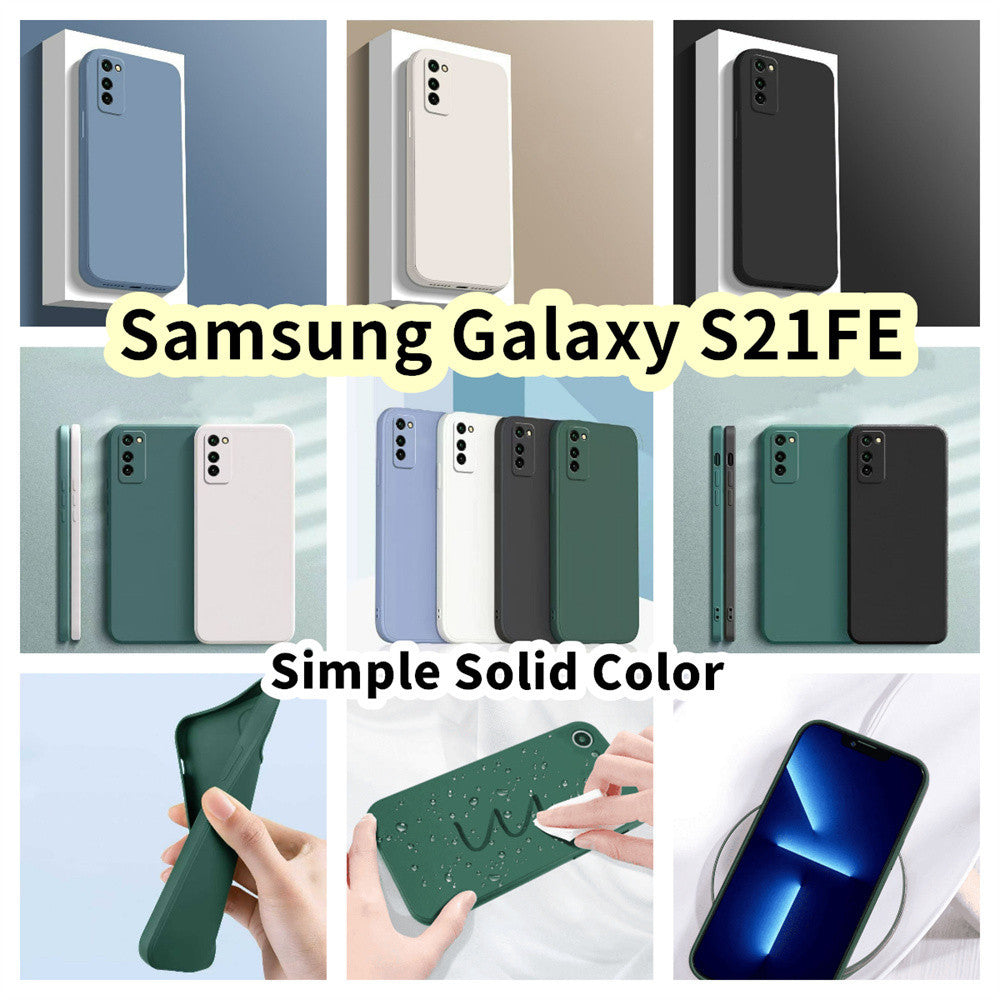 For Samsung Galaxy S21FE Cover Drop and wear resistant Silicone Full Case Classic Simple Solid Color Phone Case Cover