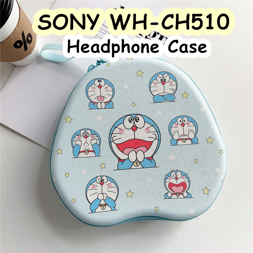 For SONY WH-CH510 Headphone Case Cartoon Creative Patterns Headset Earpads Storage Bag Casing Box