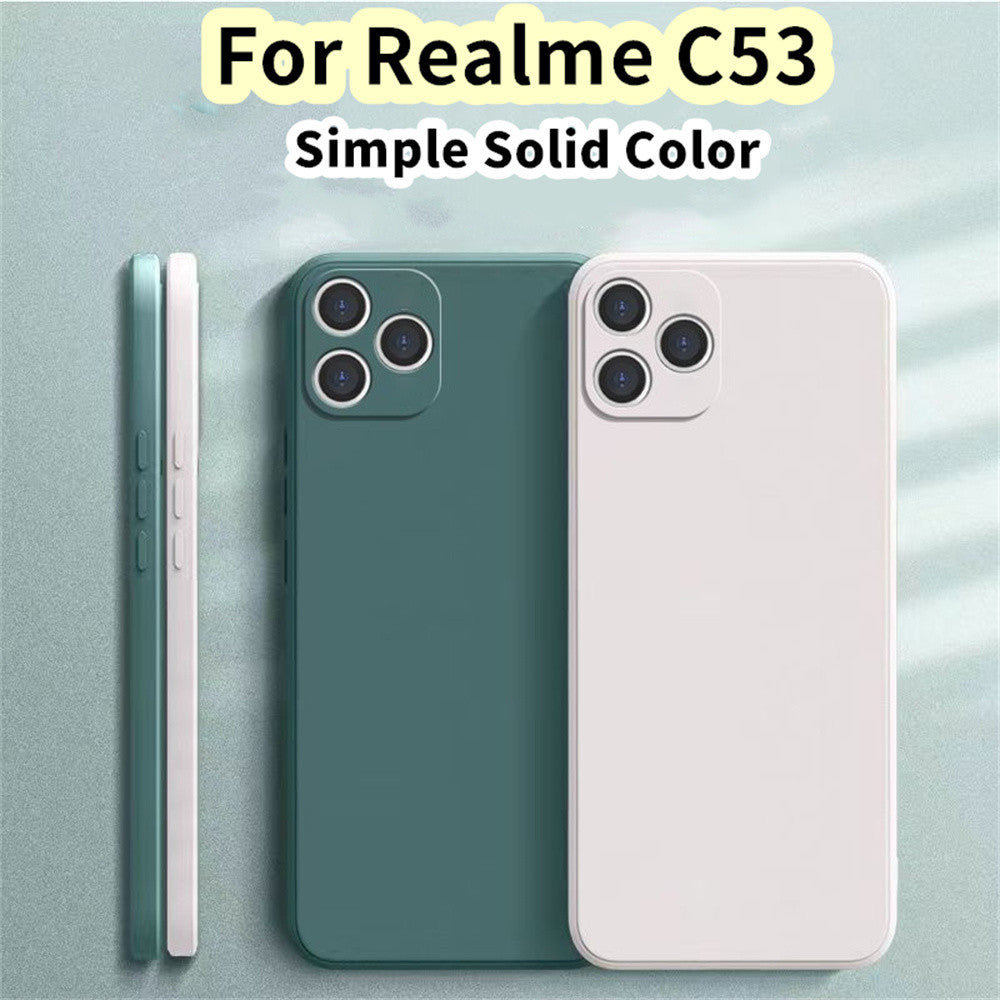 For Realme C53 Cover Drop and wear resistant Silicone Full Case Classic Simple Solid Color Phone Case Cover
