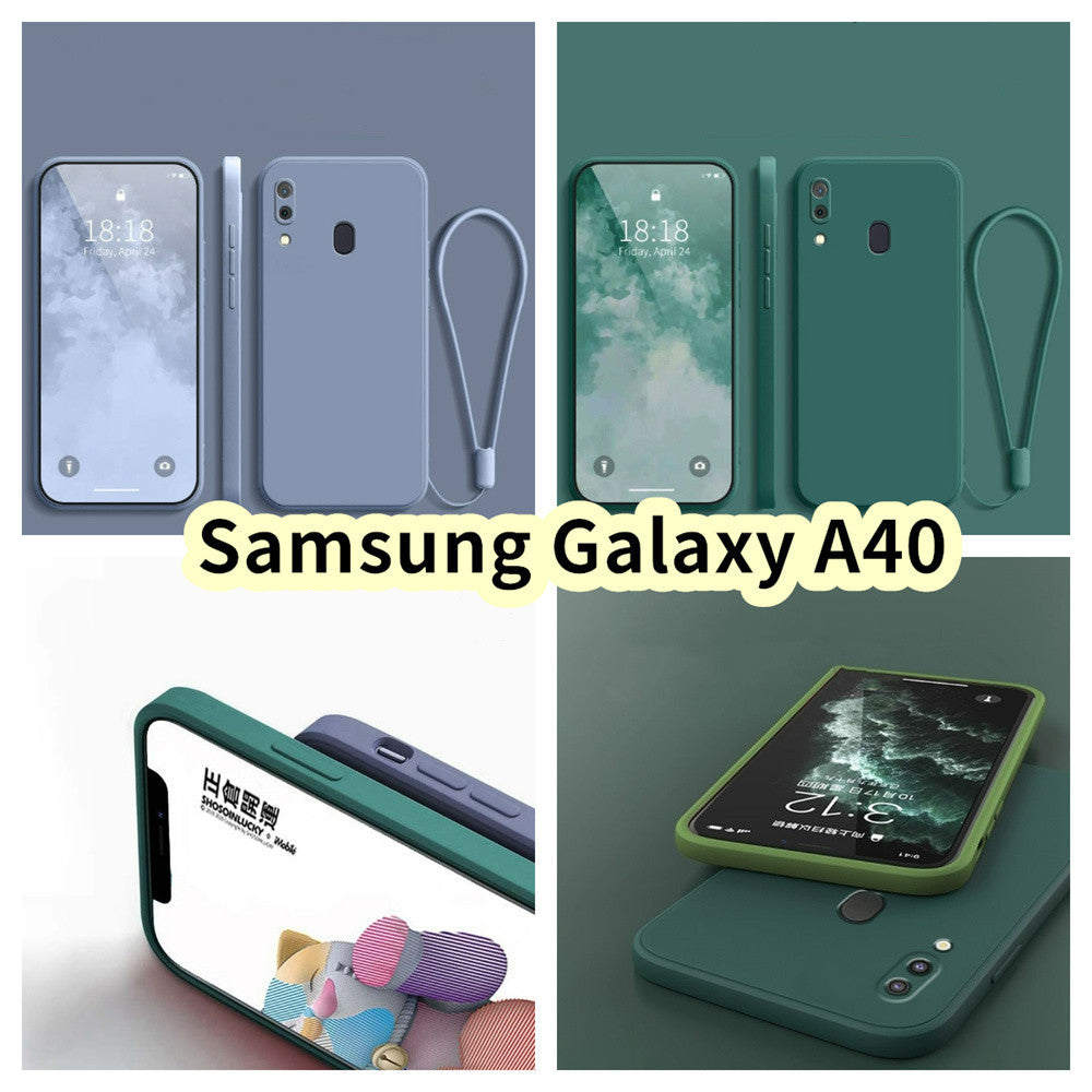 For Samsung Galaxy A40 Cover Drop and wear resistant Silicone Full Case Classic Simple Solid Color Phone Case Cover