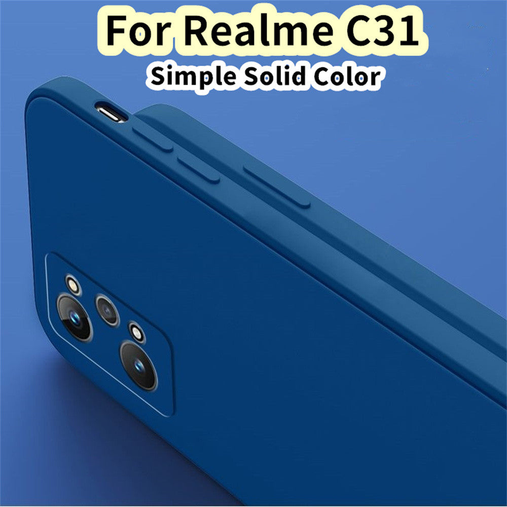 For Realme C31 Cover Drop and wear resistant Silicone Full Case Classic Simple Solid Color Phone Case Cover