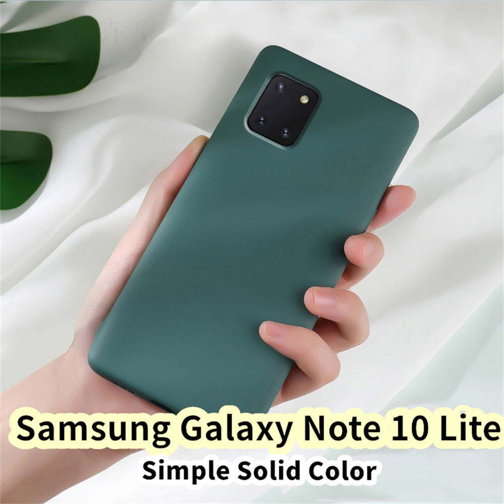 For Samsung Galaxy Note 10 Lite Cover Drop and wear resistant Silicone Full Case Classic Simple Solid Color Phone Case Cover