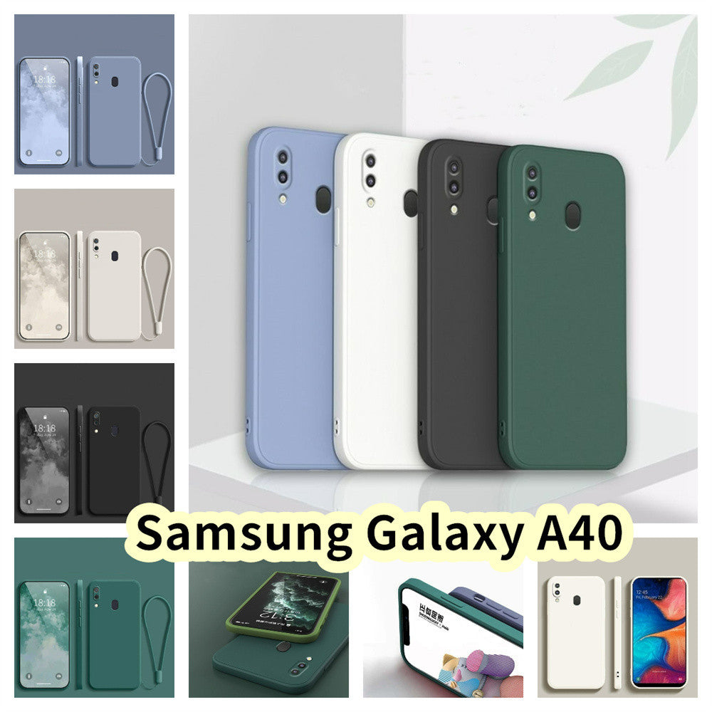 For Samsung Galaxy A40 Cover Drop and wear resistant Silicone Full Case Classic Simple Solid Color Phone Case Cover