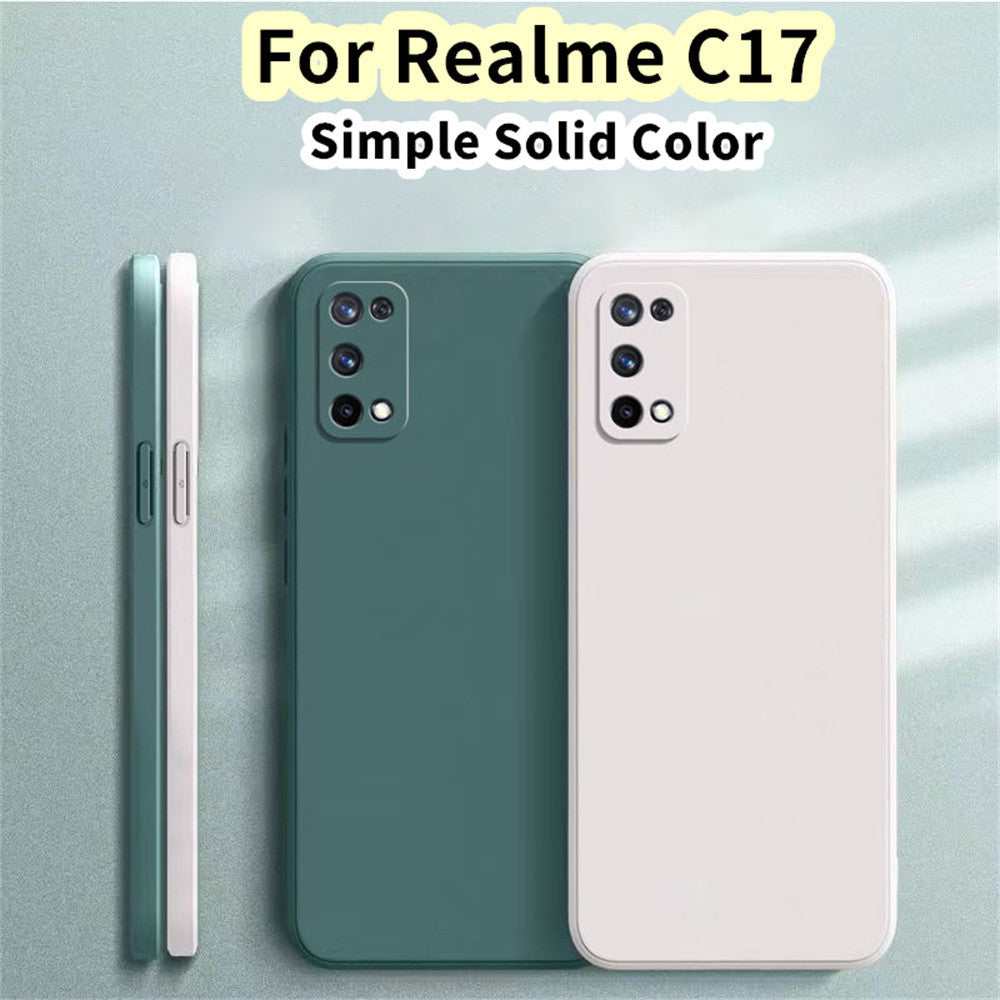 For Realme C17 Cover Drop and wear resistant Silicone Full Case Classic Simple Solid Color Phone Case Cover