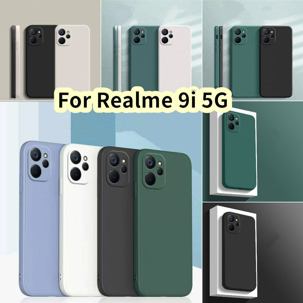 For Realme 9i 5G Cover Drop and wear resistant Silicone Full Case Classic Simple Solid Color Phone Case Cover