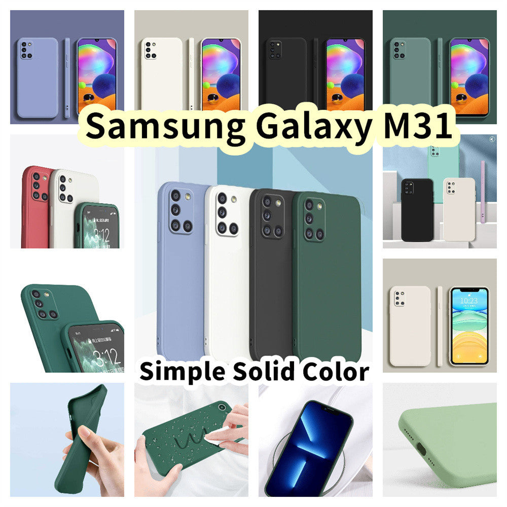 For Samsung Galaxy M31 Silicone Full Cover Case Abrasion resistant and sweatproof Color Phone Case Cover