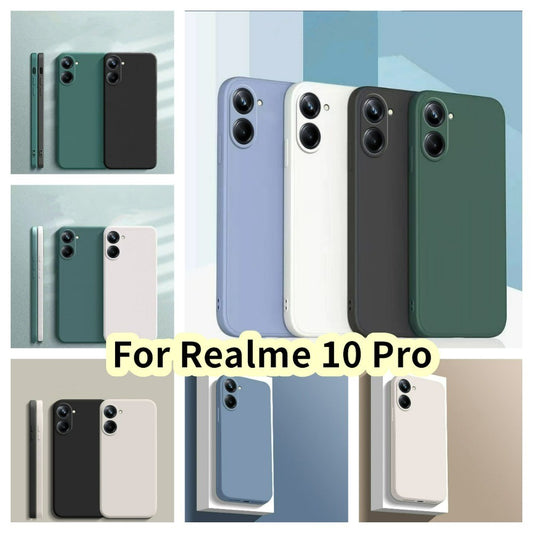 For Realme 10 Pro Cover Drop and wear resistant Silicone Full Case Classic Simple Solid Color Phone Case Cover