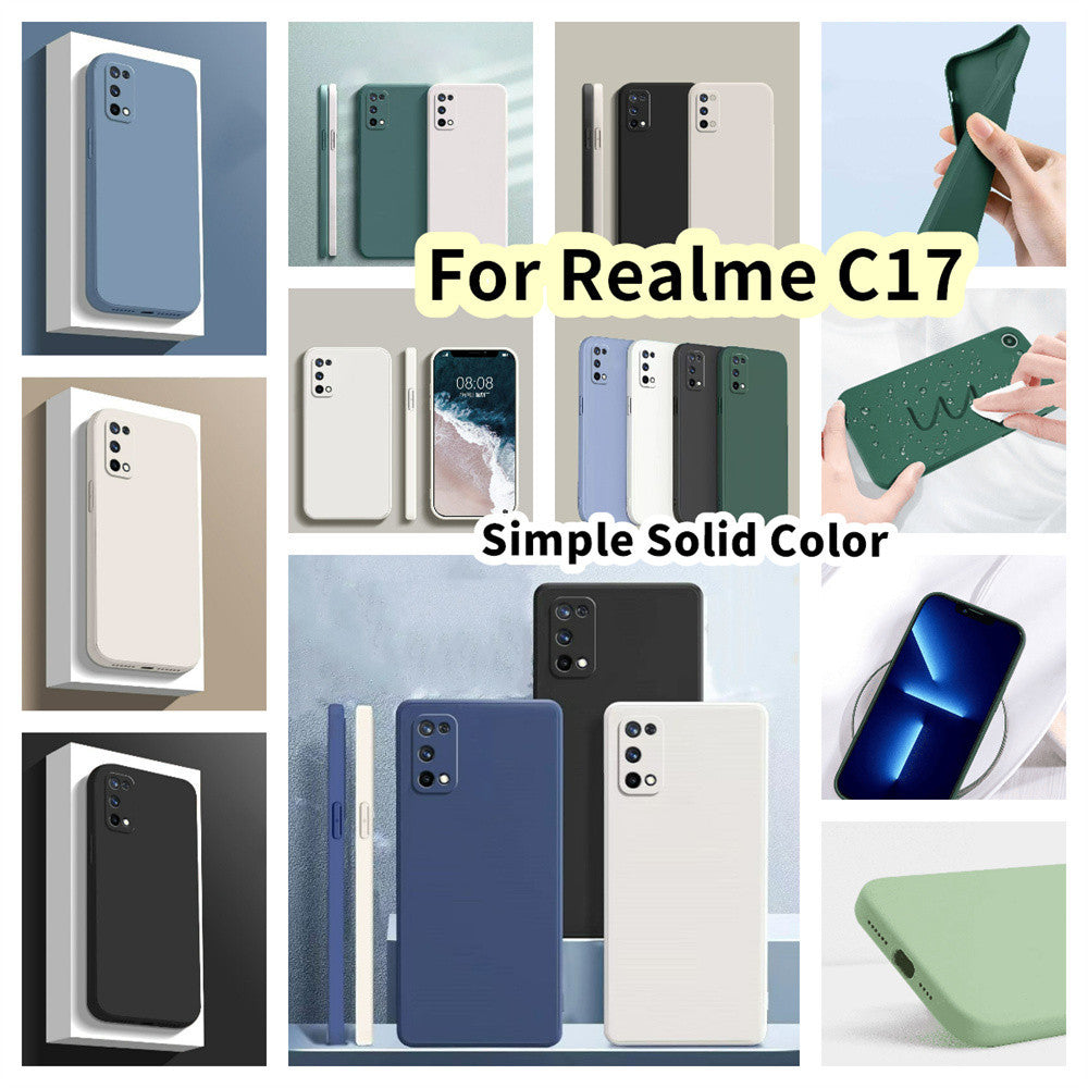 For Realme C17 Cover Drop and wear resistant Silicone Full Case Classic Simple Solid Color Phone Case Cover