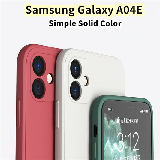 For Samsung Galaxy A04E Cover Drop and wear resistant Silicone Full Case Classic Simple Solid Color Phone Case Cover