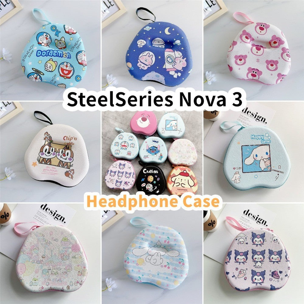 For SteelSeries Nova 3 Headphone Case Cartoon Creative Patterns Headset Earpads Storage Bag Casing Box