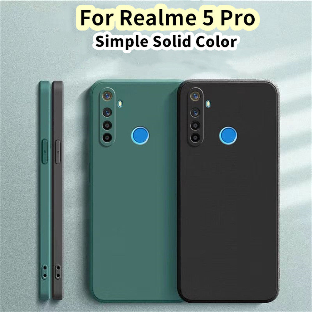 For Realme 5 Pro Cover Drop and wear resistant Silicone Full Case Classic Simple Solid Color Phone Case Cover
