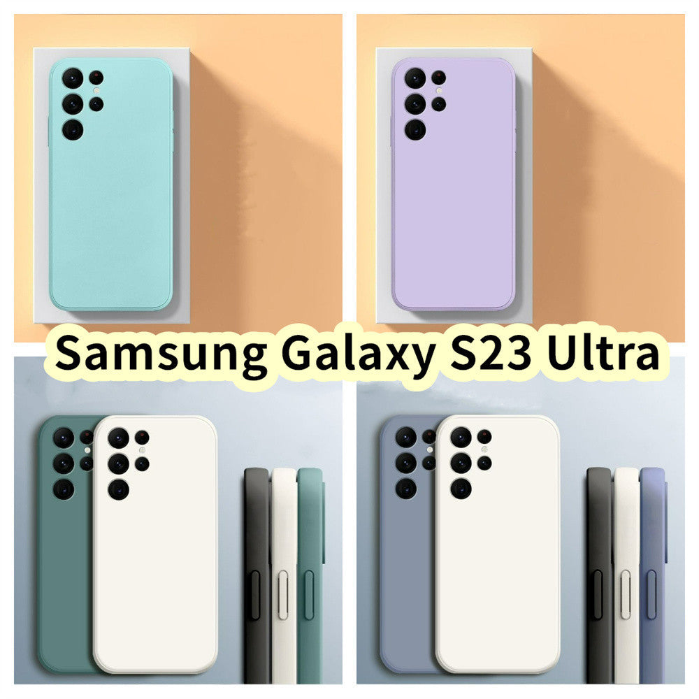 For Samsung Galaxy S23 Ultra Cover Drop and wear resistant Silicone Full Case Classic Simple Solid Color Phone Case Cover