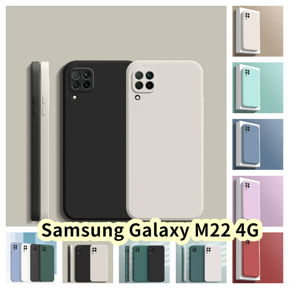 For Samsung Galaxy M22 4G Cover Drop and wear resistant Silicone Full Case Classic Simple Solid Color Phone Case Cover