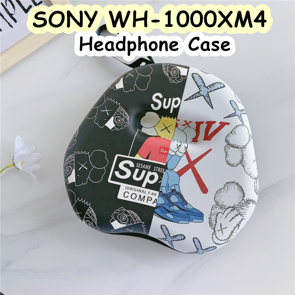 For SONY WH-1000XM4 Headphone Case Cartoon Creative Patterns Headset Earpads Storage Bag Casing Box