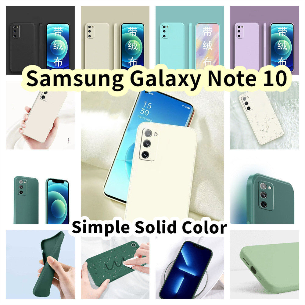 For Samsung Galaxy Note 10 Cover Drop and wear resistant Silicone Full Case Classic Simple Solid Color Phone Case Cover