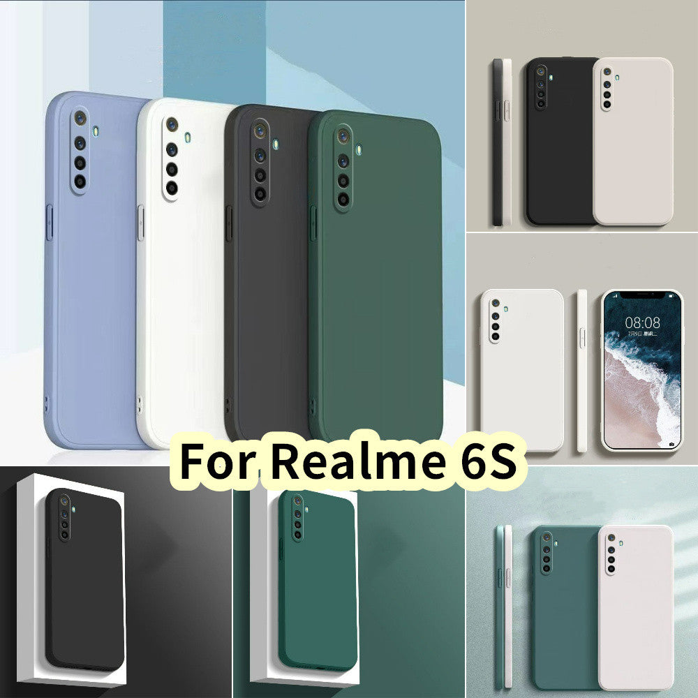 For Realme 6S Cover Drop and wear resistant Silicone Full Case Classic Simple Solid Color Phone Case Cover