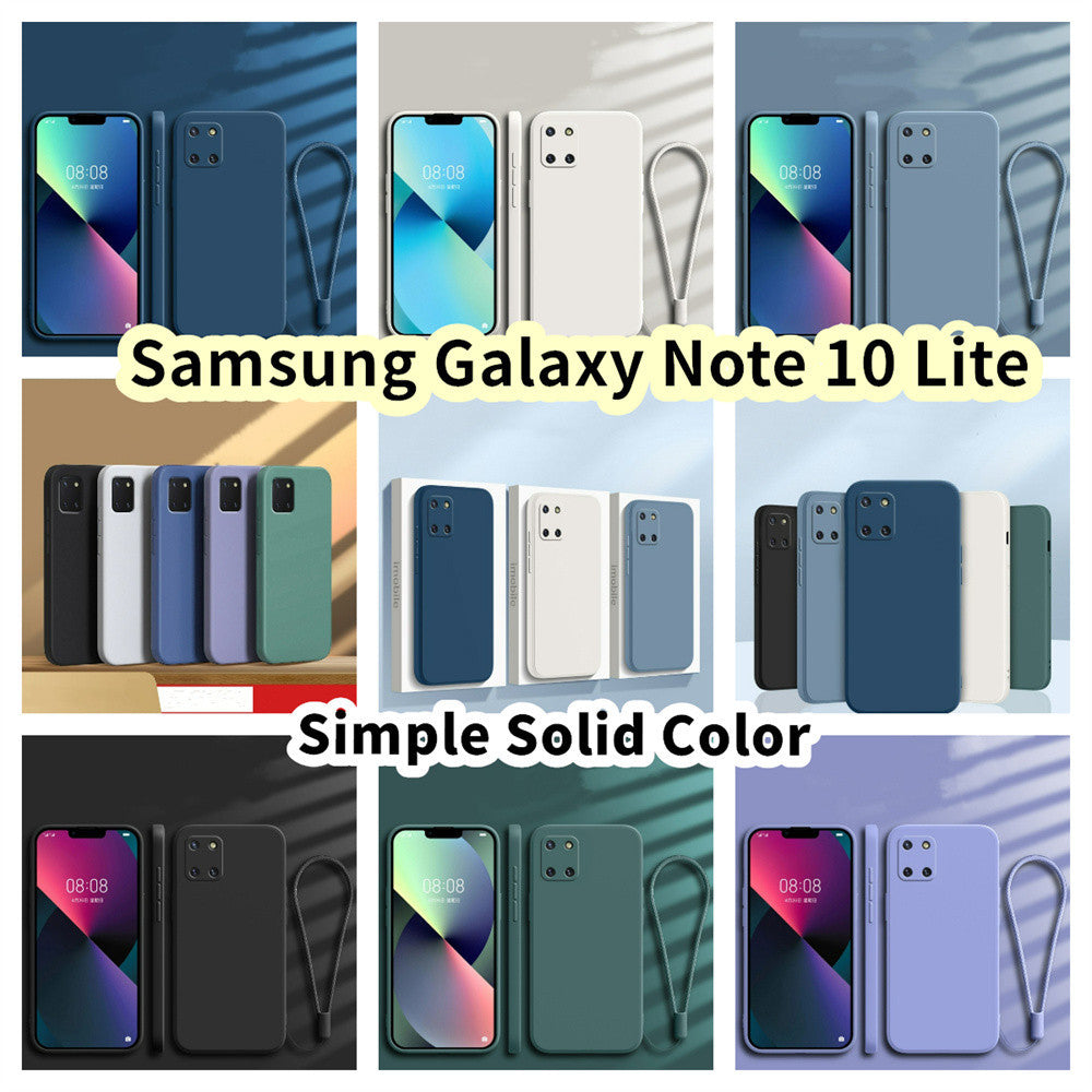 For Samsung Galaxy Note 10 Lite Cover Drop and wear resistant Silicone Full Case Classic Simple Solid Color Phone Case Cover