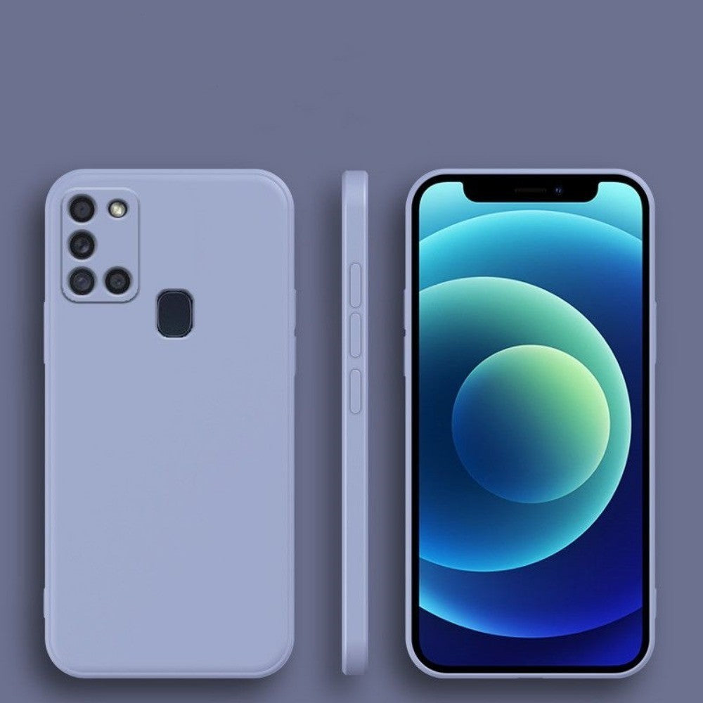 For Samsung Galaxy A21S Cover Drop and wear resistant Silicone Full Case Classic Simple Solid Color Phone Case Cover