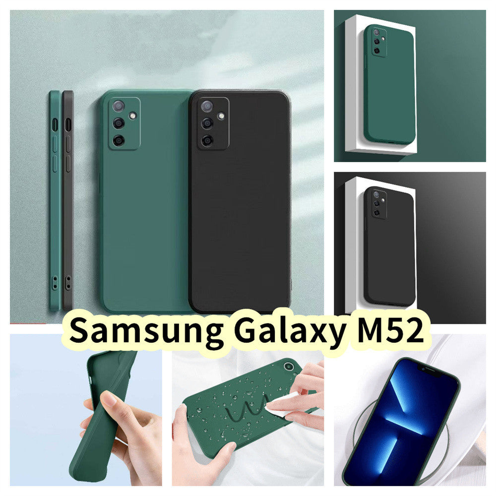 For Samsung Galaxy M52 Cover Drop and wear resistant Silicone Full Case Classic Simple Solid Color Phone Case Cover