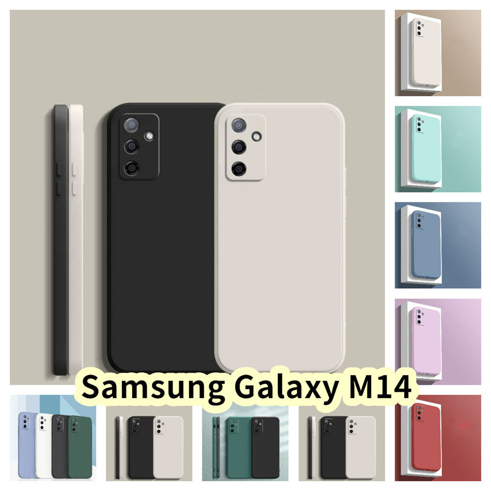 For Samsung Galaxy M14 Cover Drop and wear resistant Silicone Full Case Classic Simple Solid Color Phone Case Cover