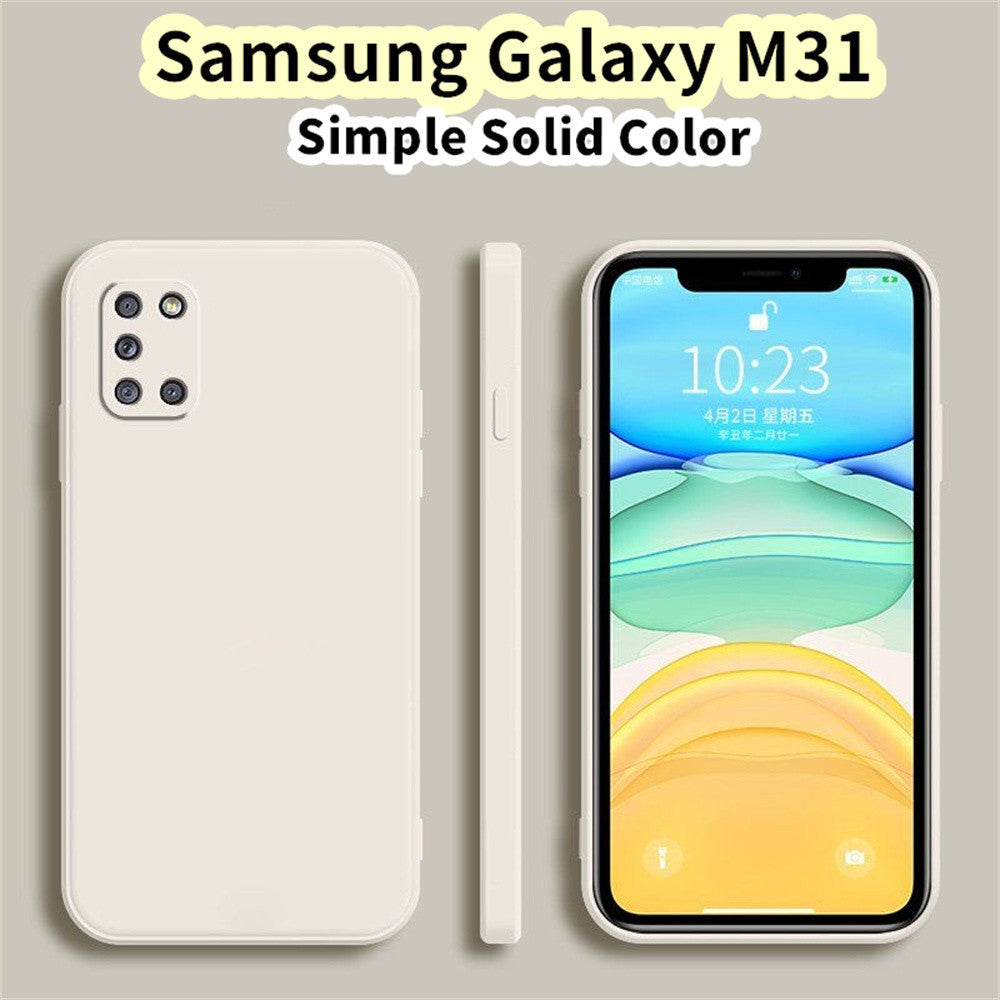 For Samsung Galaxy M31 Silicone Full Cover Case Abrasion resistant and sweatproof Color Phone Case Cover