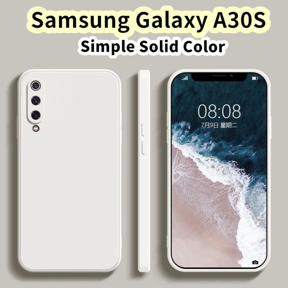 For Samsung Galaxy A30S Cover Drop and wear resistant Silicone Full Case Classic Simple Solid Color Phone Case Cover