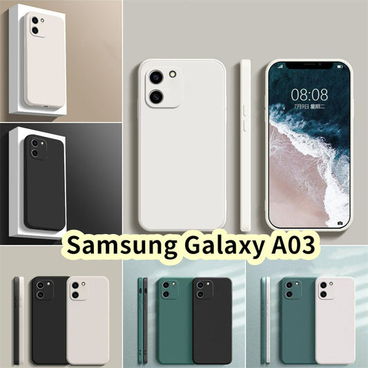 For Samsung Galaxy A03 Cover Drop and wear resistant Silicone Full Case Classic Simple Solid Color Phone Case Cover