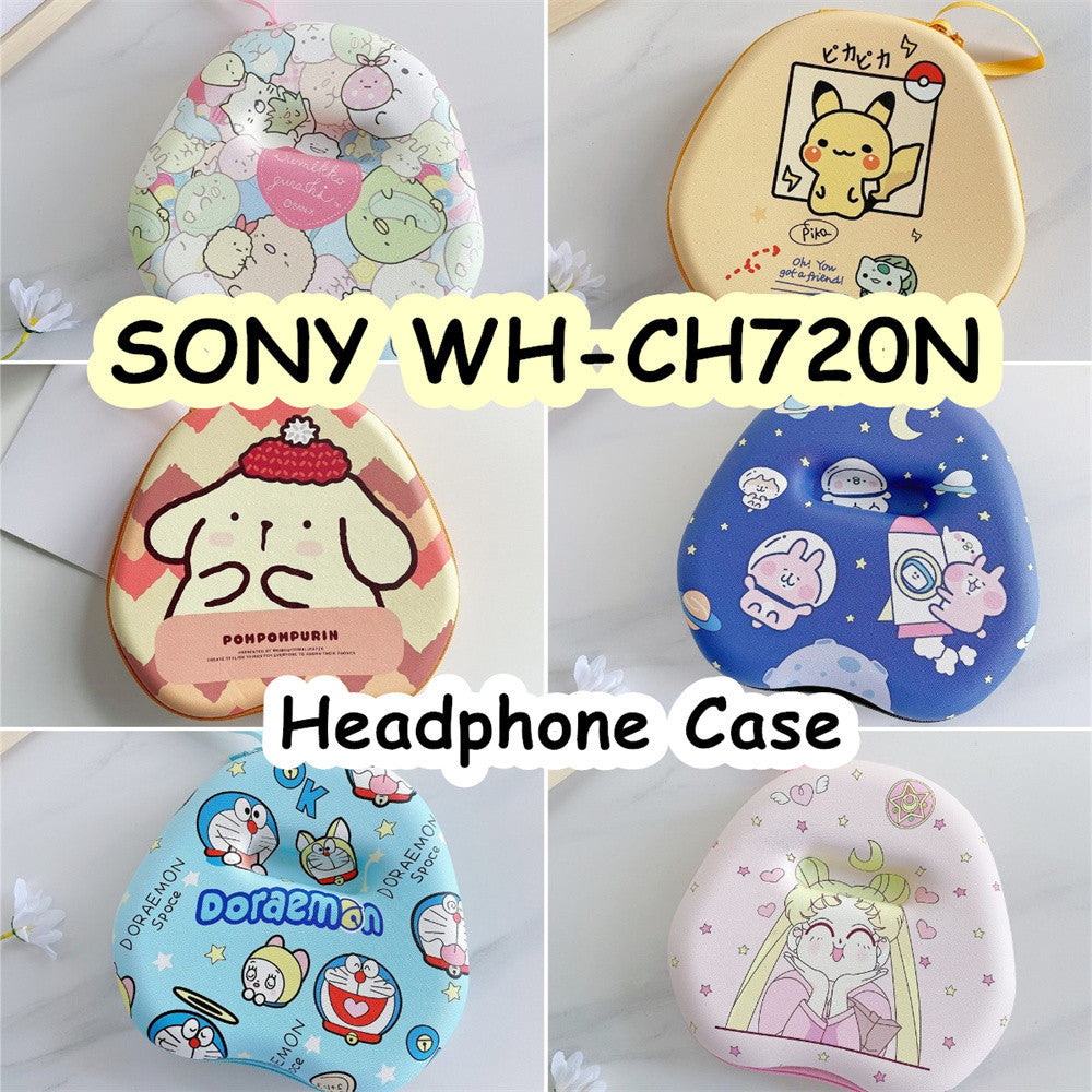 For SONY WH-CH720N Headphone Case Cartoon Creative Patterns Headset Earpads Storage Bag Casing Box