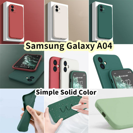 For Samsung Galaxy A04 Cover Drop and wear resistant Silicone Full Case Classic Simple Solid Color Phone Case Cover