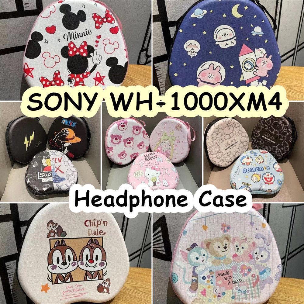For SONY WH-1000XM4 Headphone Case Cartoon Creative Patterns Headset Earpads Storage Bag Casing Box