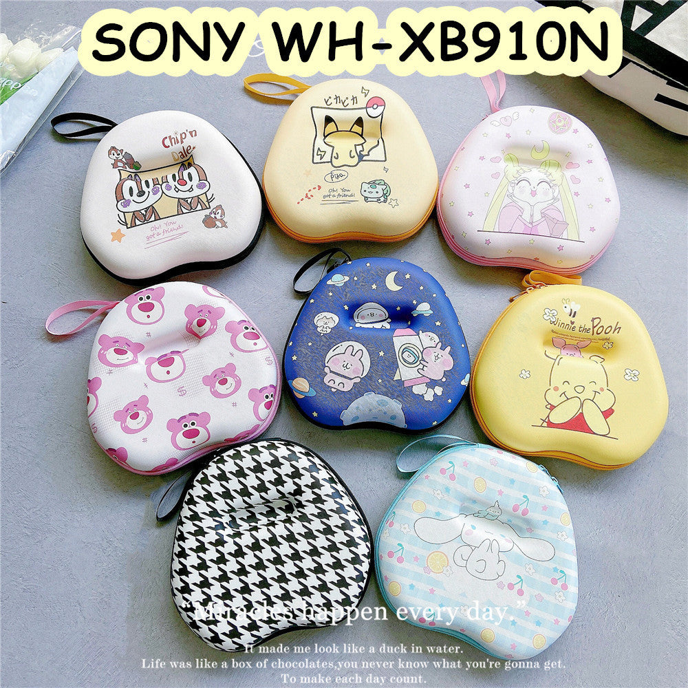 For SONY WH-XB910N Headphone Case Cartoon Creative Patterns Headset Earpads Storage Bag Casing Box