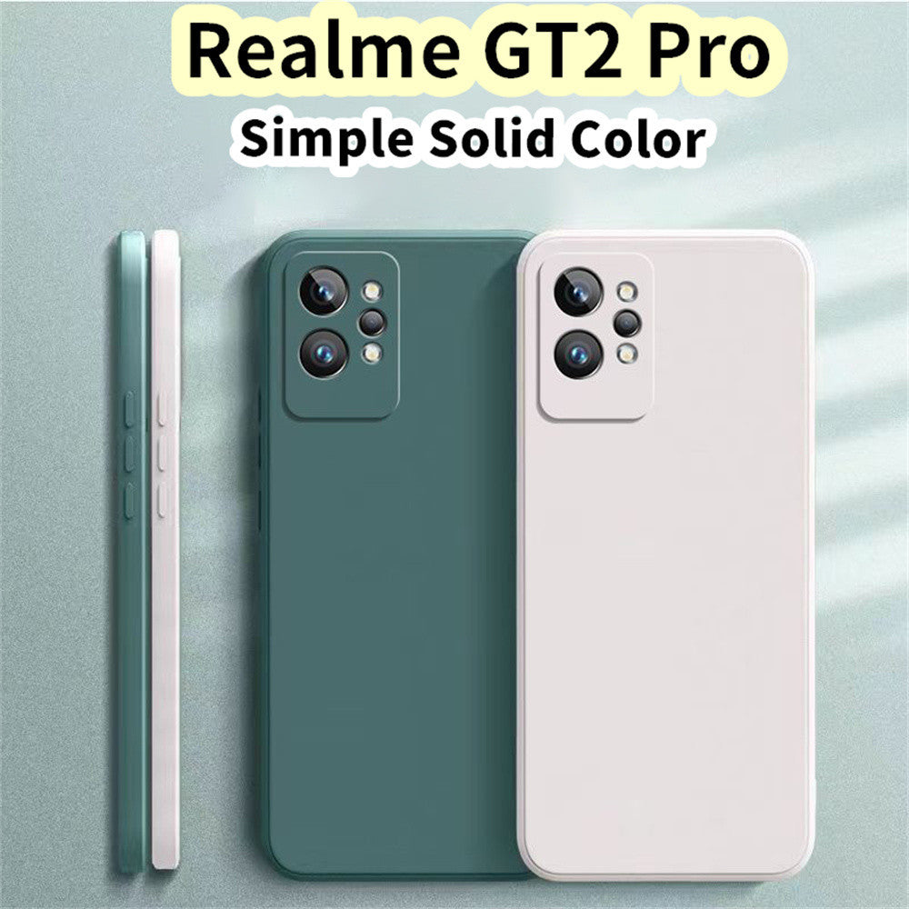 For Realme GT2 Pro Cover Drop and wear resistant Silicone Full Case Classic Simple Solid Color Phone Case Cover