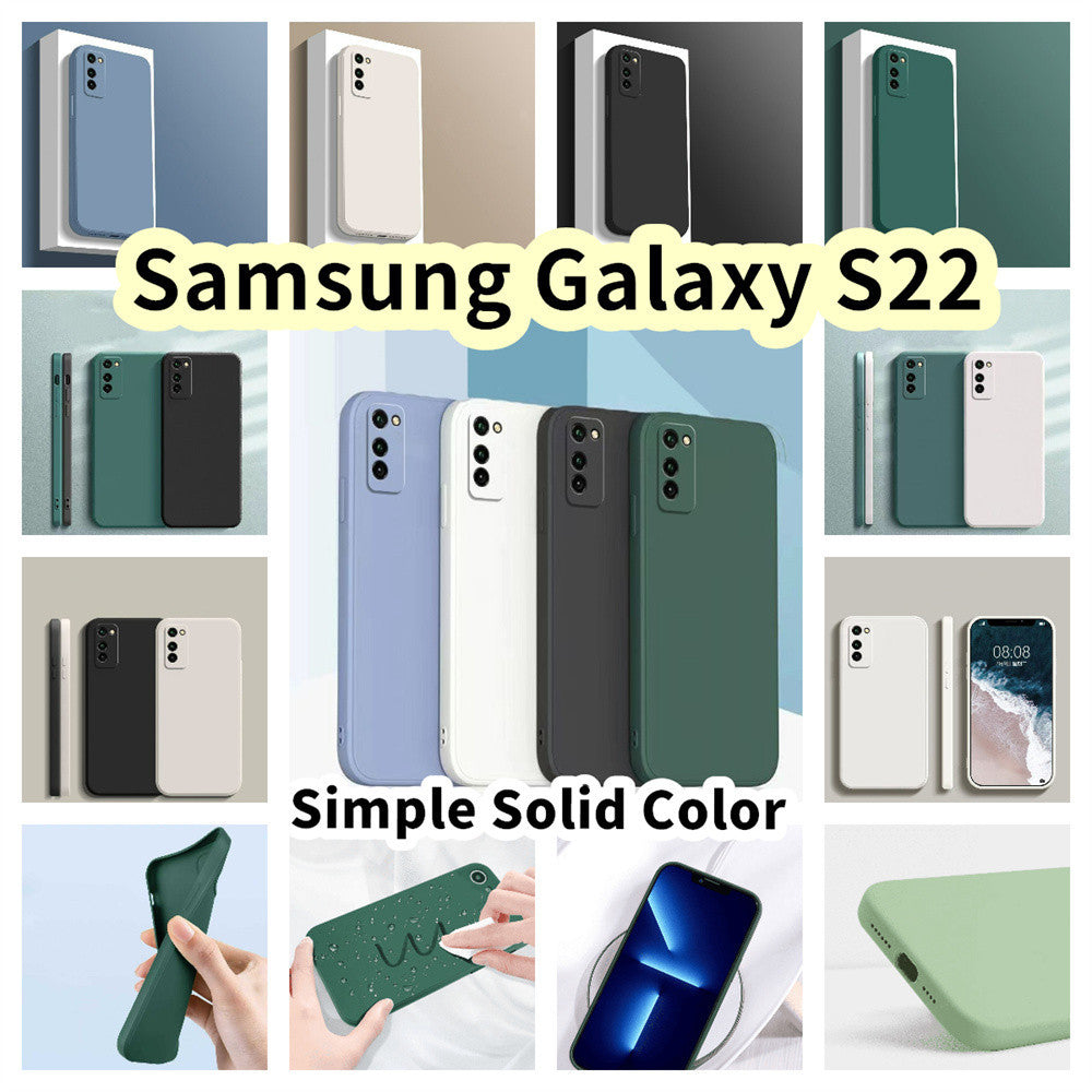 For Samsung Galaxy S22 Cover Drop and wear resistant Silicone Full Case Classic Simple Solid Color Phone Case Cover