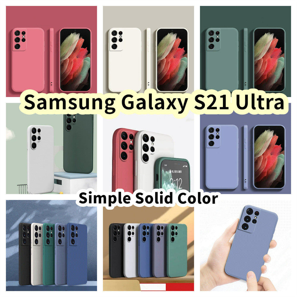For Samsung Galaxy S21 Ultra Cover Drop and wear resistant Silicone Full Case Classic Simple Solid Color Phone Case Cover