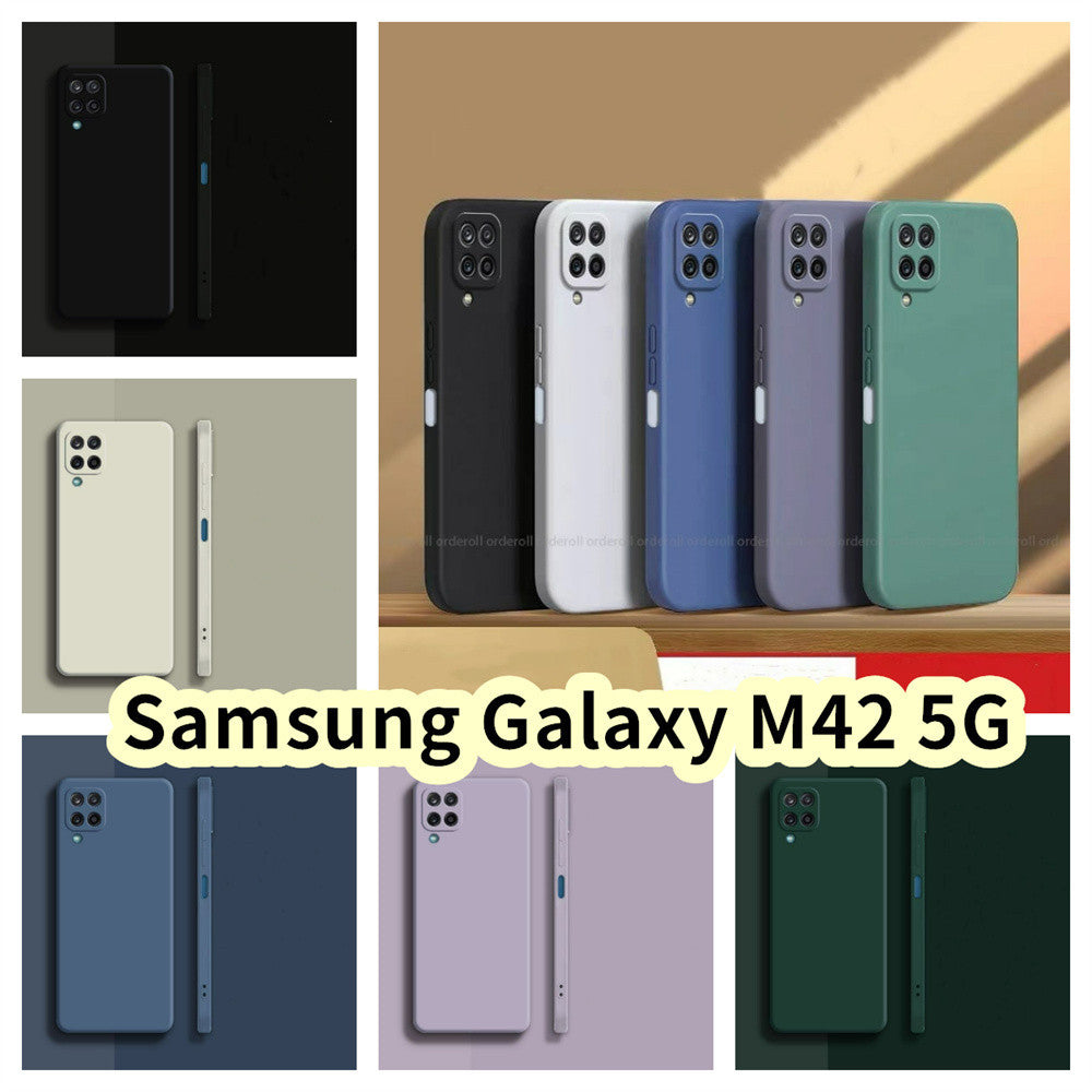 For Samsung Galaxy M42 5G Cover Drop and wear resistant Silicone Full Case Classic Simple Solid Color Phone Case Cover