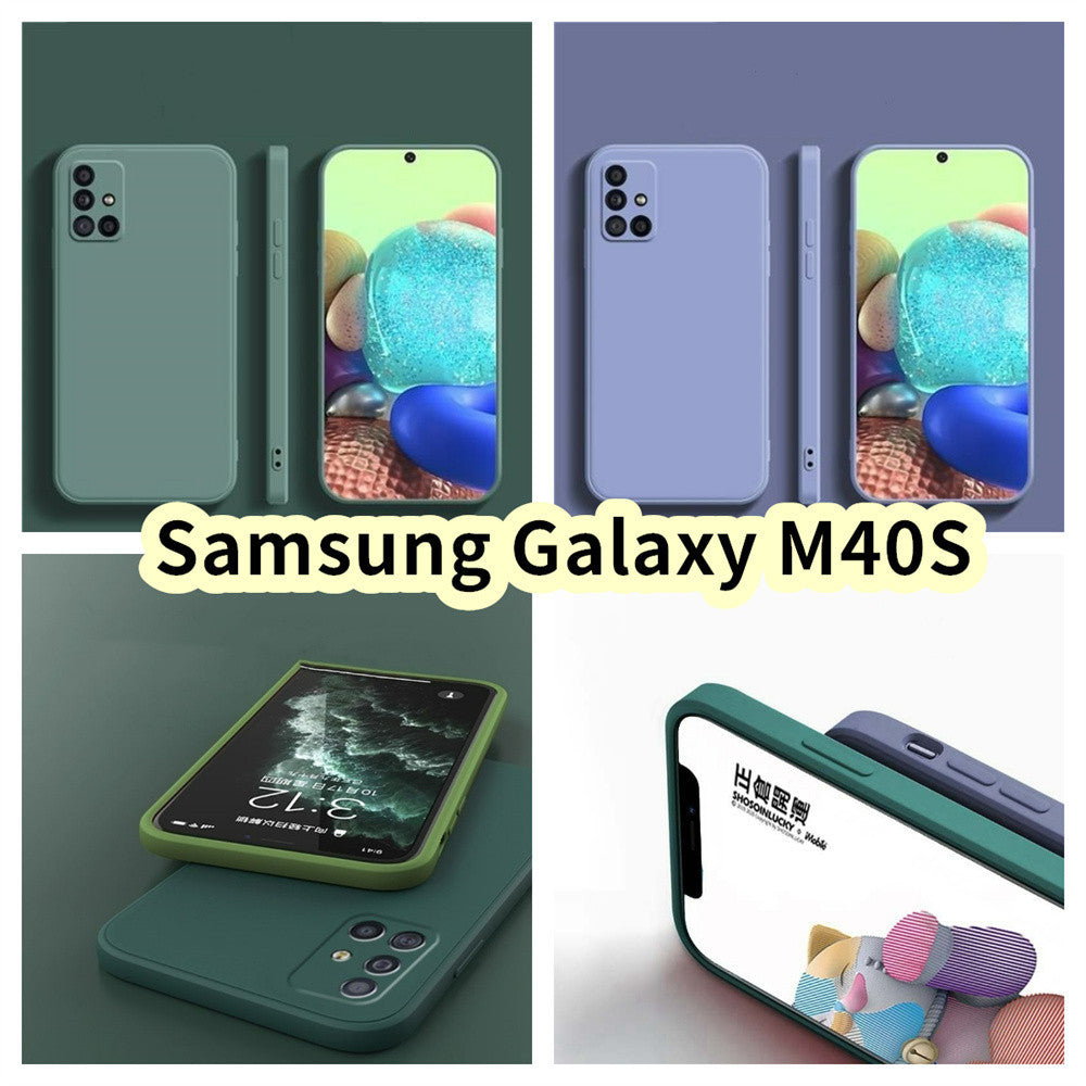 For Samsung Galaxy M40S Cover Drop and wear resistant Silicone Full Case Classic Simple Solid Color Phone Case Cover