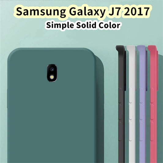 For Samsung Galaxy J7 2017 Cover Drop and wear resistant Silicone Full Case Classic Simple Solid Color Phone Case Cover
