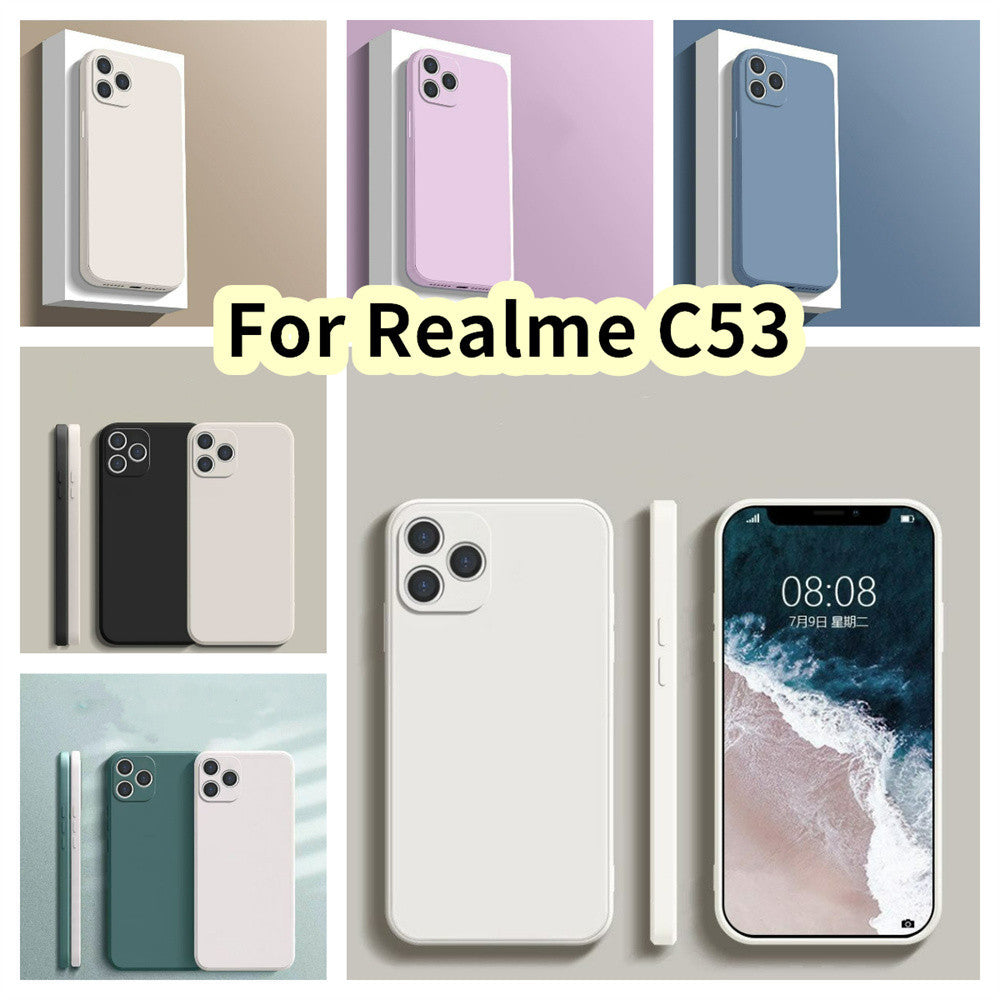 For Realme C53 Cover Drop and wear resistant Silicone Full Case Classic Simple Solid Color Phone Case Cover