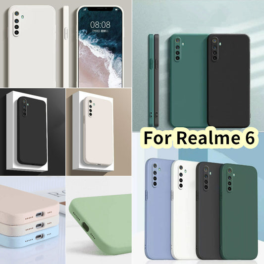 For Realme 6 Cover Drop and wear resistant Silicone Full Case Classic Simple Solid Color Phone Case Cover