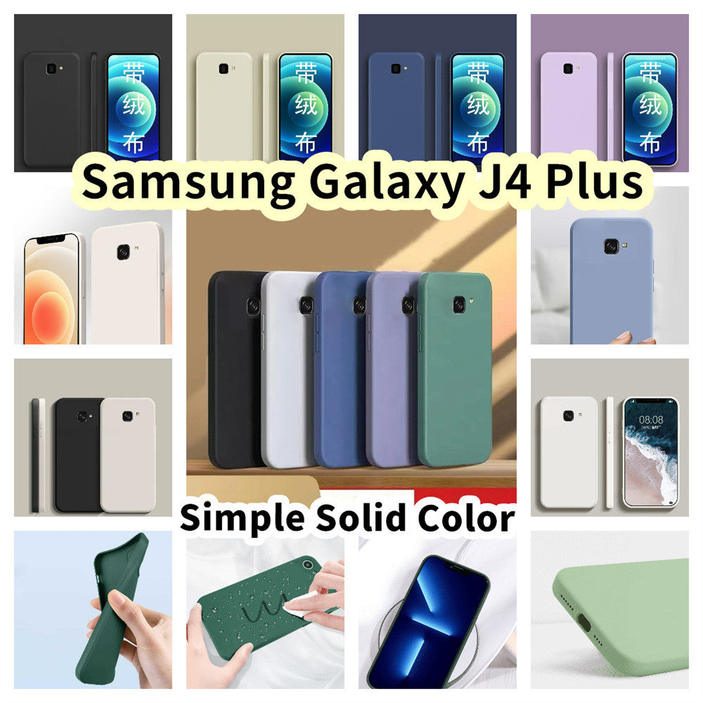 For Samsung Galaxy J4 Plus Cover Drop and wear resistant Silicone Full Case Classic Simple Solid Color Phone Case Cover