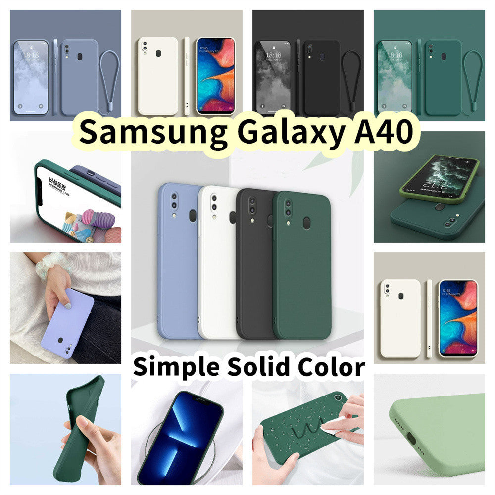 For Samsung Galaxy A40 Cover Drop and wear resistant Silicone Full Case Classic Simple Solid Color Phone Case Cover