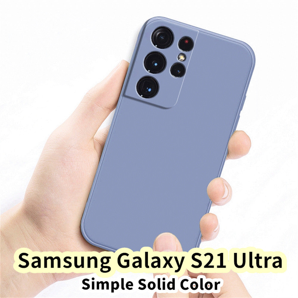 For Samsung Galaxy S21 Ultra Cover Drop and wear resistant Silicone Full Case Classic Simple Solid Color Phone Case Cover