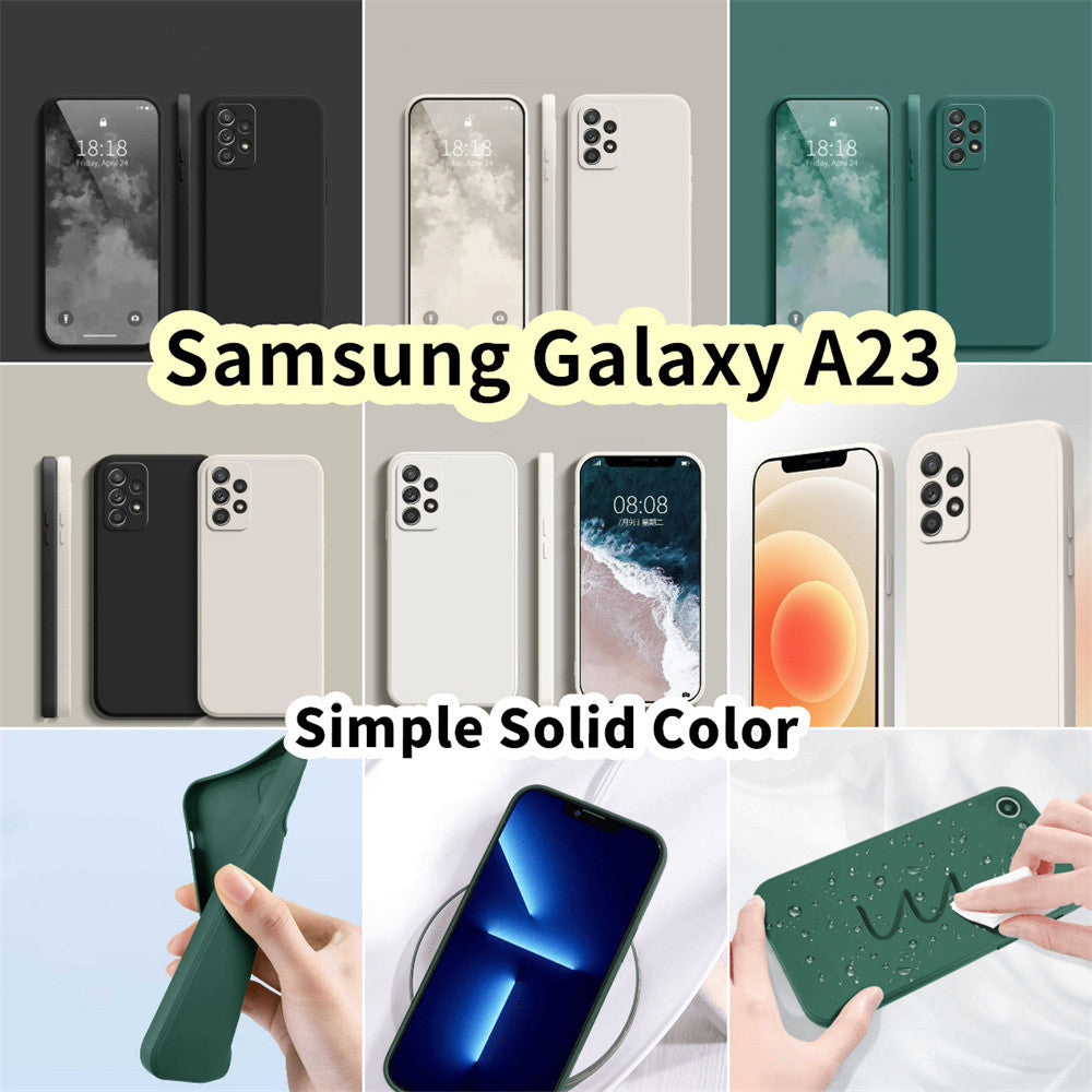 For Samsung Galaxy A23 Cover Drop and wear resistant Silicone Full Case Classic Simple Solid Color Phone Case Cover