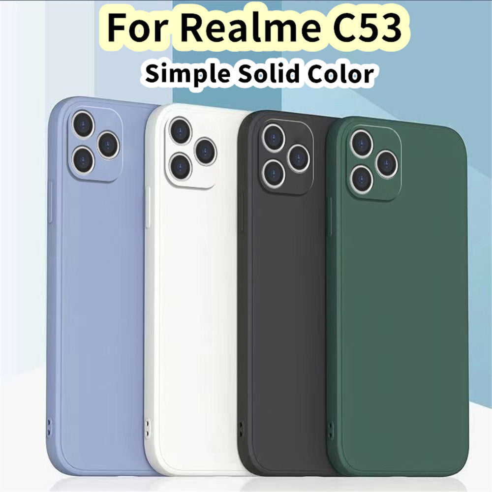 For Realme C53 Cover Drop and wear resistant Silicone Full Case Classic Simple Solid Color Phone Case Cover