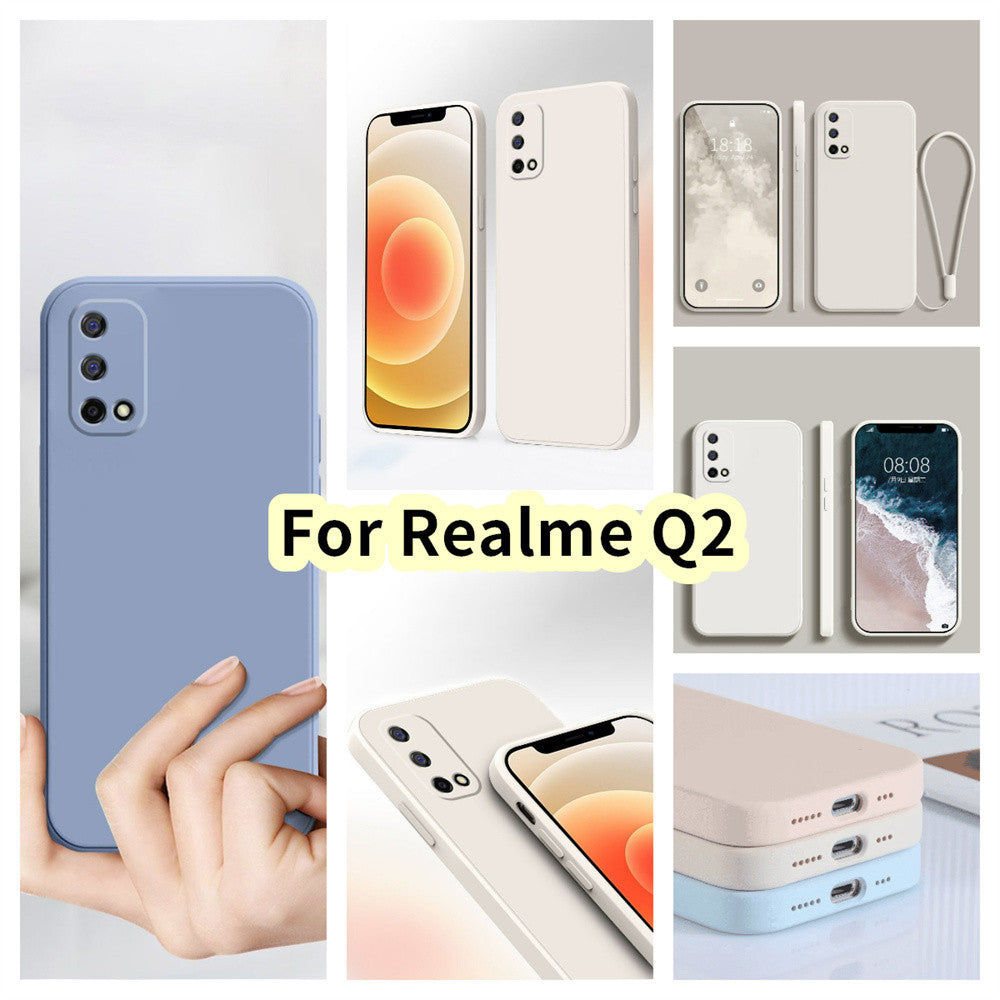 For Realme Q2 Cover Drop and wear resistant Silicone Full Case Classic Simple Solid Color Phone Case Cover