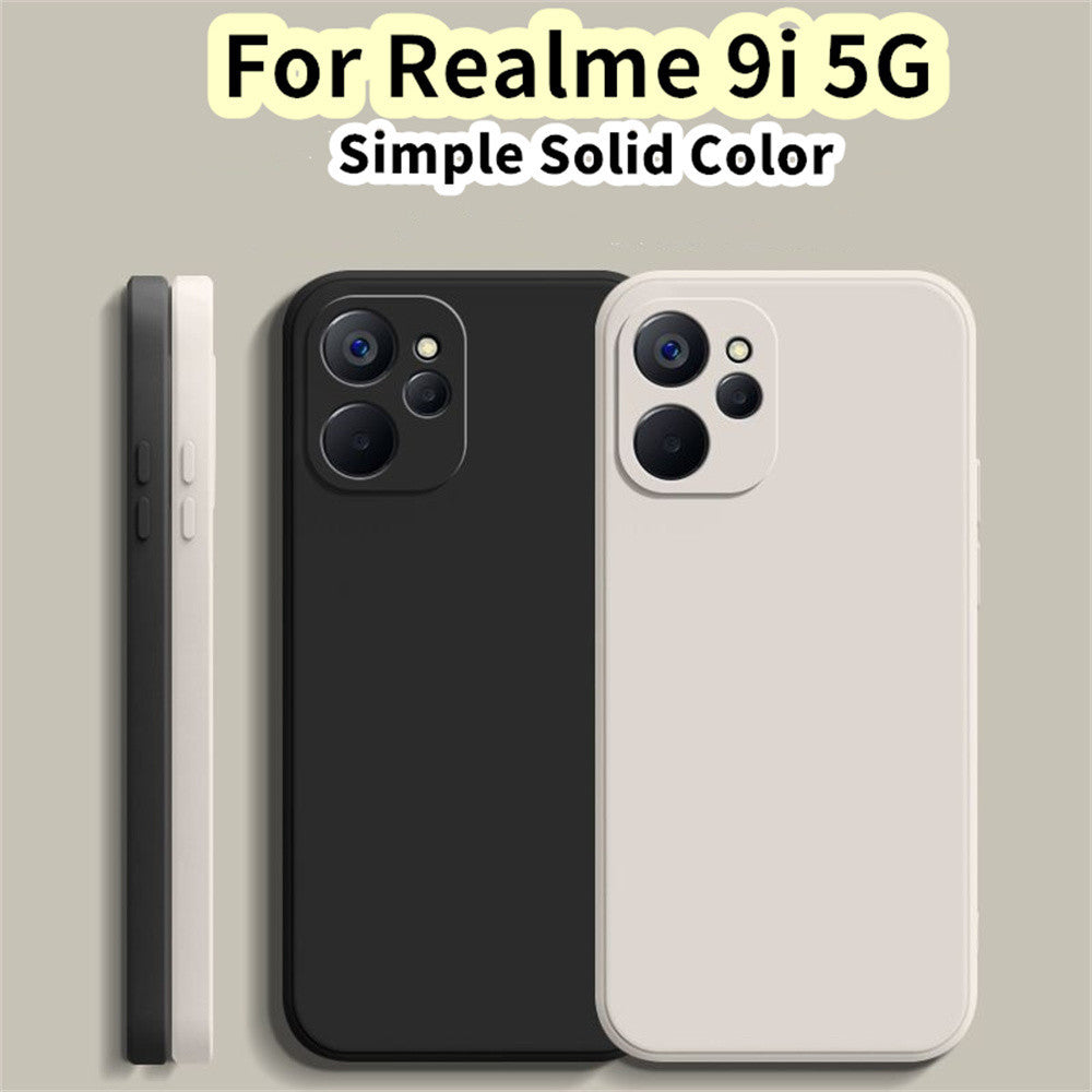 For Realme 9i 5G Cover Drop and wear resistant Silicone Full Case Classic Simple Solid Color Phone Case Cover
