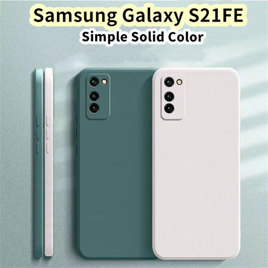 For Samsung Galaxy S21FE Cover Drop and wear resistant Silicone Full Case Classic Simple Solid Color Phone Case Cover