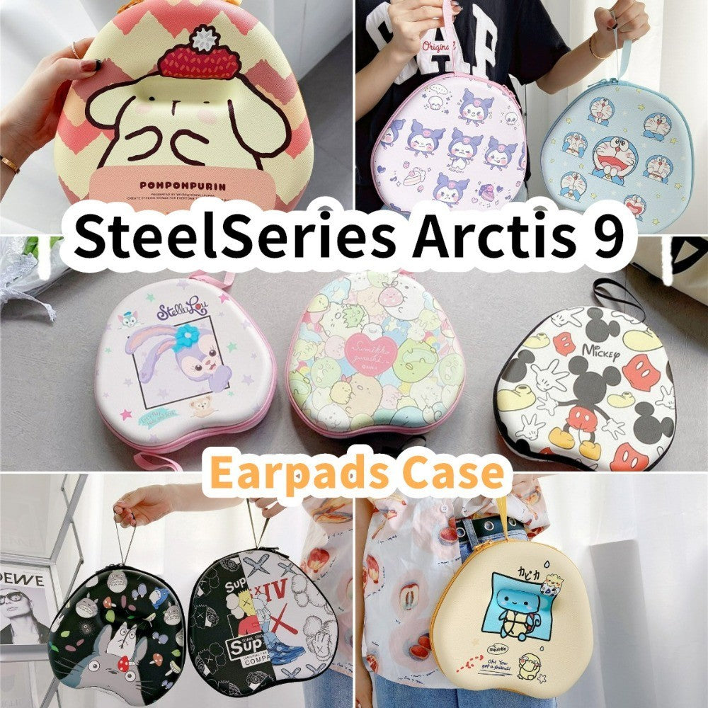 For SteelSeries Arctis 9 Headphone Case Cartoon Creative Patterns Headset Earpads Storage Bag Casing Box