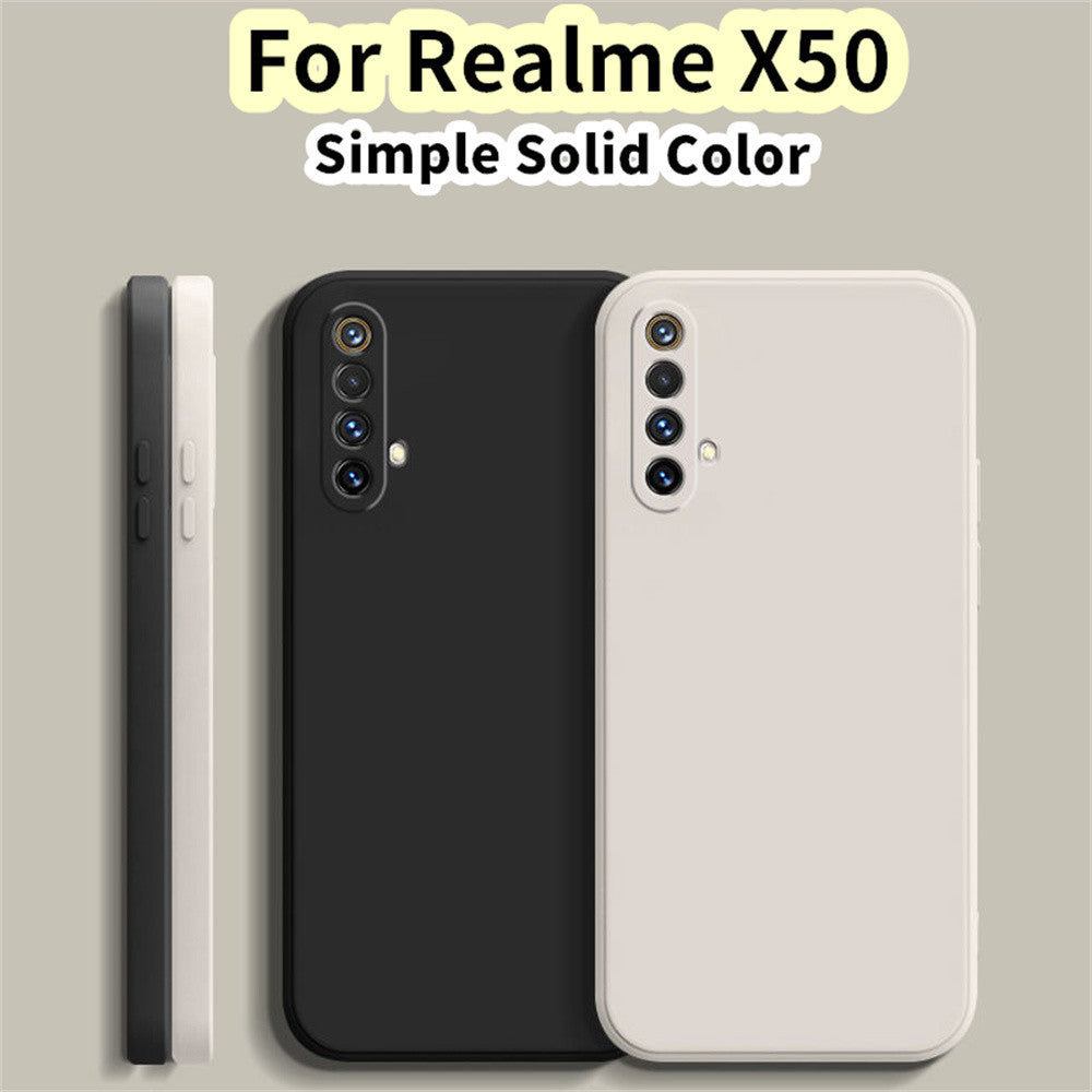 For Realme X50 Cover Drop and wear resistant Silicone Full Case Classic Simple Solid Color Phone Case Cover